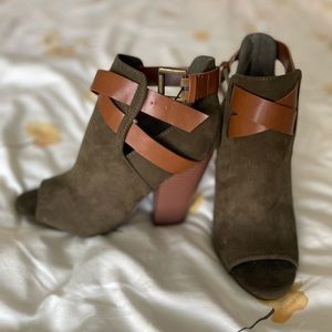 Open toe ankle booties